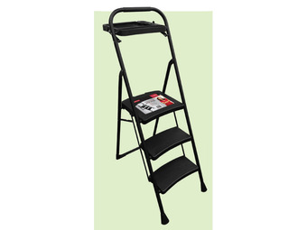 Stratco 3 step steel ladder with platform offer