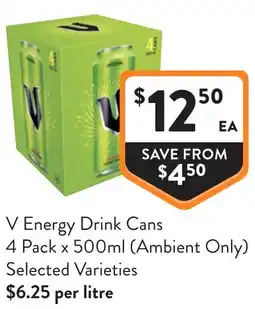 Foodworks V Energy Drink Cans offer