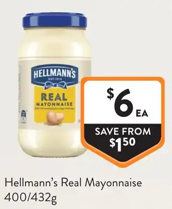Foodworks Hellmann's Real Mayonnaise offer