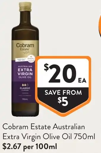 Foodworks Cobram Estate Australian Extra Virgin Olive Oil offer