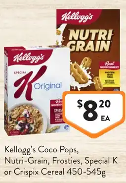 Foodworks Kellogg's Coco Pops, Nutri-Grain, Frosties, Special K or Crispix Cereal offer