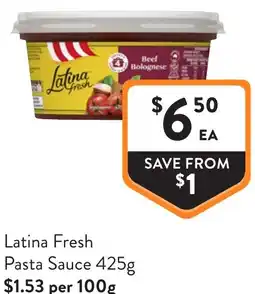 Foodworks Latina Fresh Pasta Sauce offer