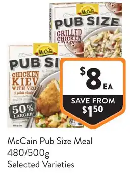 Foodworks McCain Pub Size Meal offer