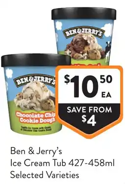 Foodworks Ben & Jerry's Ice Cream Tub offer