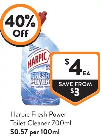 Foodworks Harpic Fresh Power Toilet Cleaner offer