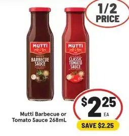 IGA Mutti Barbecue or Tomato Sauce offer