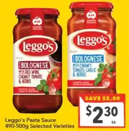 Supa Valu Leggos Pasta Sauce offer