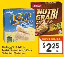 Supa Valu Kelloggs LCMs or Nutri Grain Bars offer