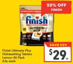 Supa Valu Finish Ultimate Plus Dishwashing Tablets Lemon offer