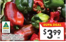 Supa Valu Australian Red or Green Capsicums offer