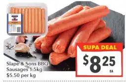 Supa Valu Slape & Sons BBQ Sausages offer