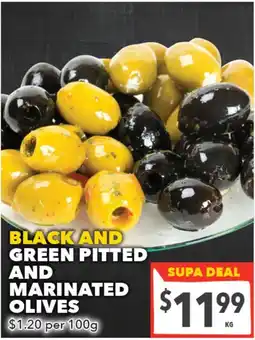Supa Valu Blackand green pitted and marinated olives offer