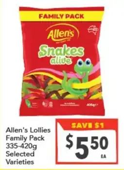 Supa Valu Allens Lollies Family Pack offer