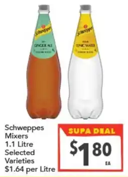 Supa Valu Schweppes Mixers offer
