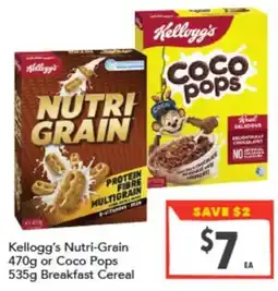Supa Valu Kelloggs Nutri Grain or Coco Pops Breakfast Cereal offer