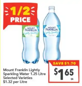 Supa Valu Mount Franklin Lightly Sparkling Water offer