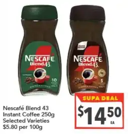 Supa Valu Nescafé Blend 43 Instant Coffee offer