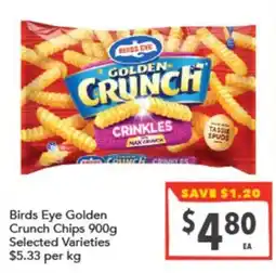 Supa Valu Birds Eye Golden Crunch Chips offer