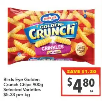 Supa Valu Birds Eye Golden Crunch Chips offer