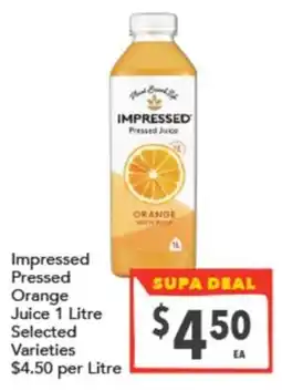 Supa Valu Impressed Pressed Orange Juice offer