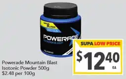 Supa Valu Powerade Mountain Blast Isotonic Powder offer