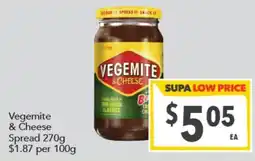 Supa Valu Vegemite & Cheese Spread offer