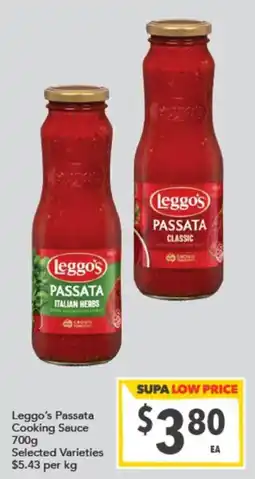 Supa Valu Leggos Passata Cooking Sauce offer