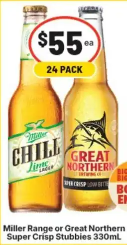 Supa Valu Miller Range or Great Northern Super Crisp Stubbies offer