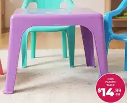 Prices Plus Kids plastic table offer