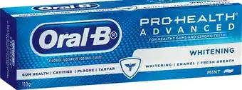 IGA Oral-B Pro Health Advanced Whitening or Deep Clean Toothpaste 110g offer