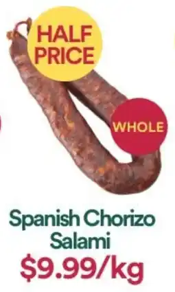 WHOLEFARMS Spanish Chorizo Salami offer