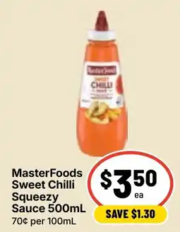 Ritchies MasterFoods Sweet Chilli Squeezy Sauce offer