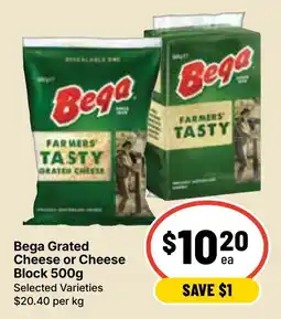 Ritchies Bega Grated Cheese or Cheese Block offer