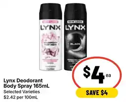 Ritchies Lynx Deodorant Body Spray offer