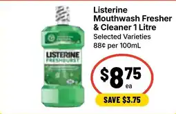 Ritchies Listerine Mouthwash Fresher & Cleaner offer