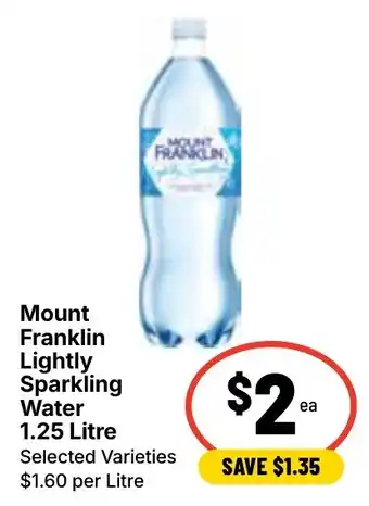 Ritchies Mount Franklin Lightly Sparkling Water offer