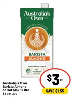 Ritchies Australias Own Barista Almond or Oat Milk offer