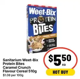Ritchies Sanitarium Weet Bix Protein Bites Caramel Crunch Flavour Cereal offer