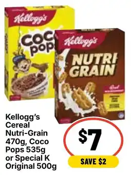 Ritchies Kelloggs Cereal Nutri Grain Coco Pops or Special K Original offer