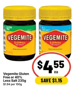 Ritchies Vegemite Gluten Free or 40% Less Salt offer