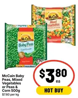 Ritchies McCain Baby Peas Mixed Vegetables or Peas & Corn offer