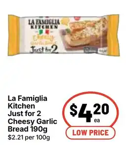 Ritchies La Famiglia Kitchen Just for 2 Cheesy Garlic Bread offer