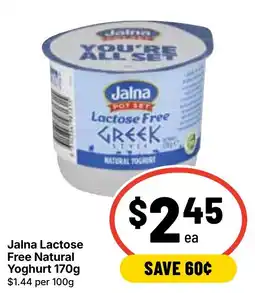 Ritchies Jalna Lactose Free Natural Yoghurt offer