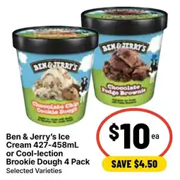 Ritchies Ben & Jerrys Ice Cream or Cool lection Brookie Dough offer