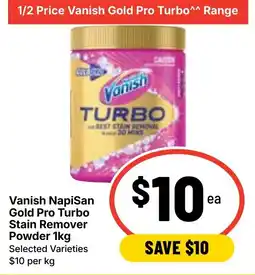 Ritchies Vanish NapiSan Gold Pro Turbo Stain Remover Powder offer