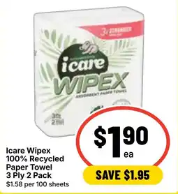 Ritchies Icare Wipex 100% Recycled Paper Towel 3 Ply offer