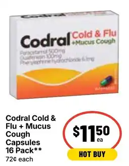 Ritchies Codral Cold & Flu + Mucus Cough Capsules offer