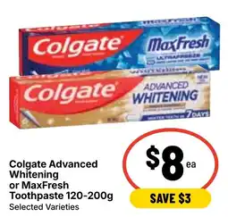 Ritchies Colgate Advanced Whitening or MaxFresh Toothpaste offer