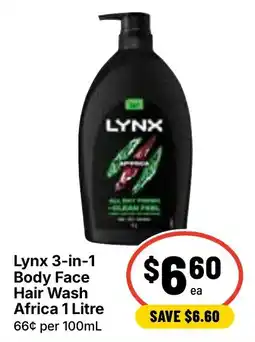 Ritchies Lynx 3 in 1 Body Face Hair Wash Africa offer