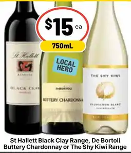 Ritchies St Hallett Black Clay Range De Bortoli Buttery Chardonnay or The Shy Kiwi Range offer